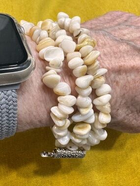 Watch band chip stone multi strand stretchy for Apple Watch band